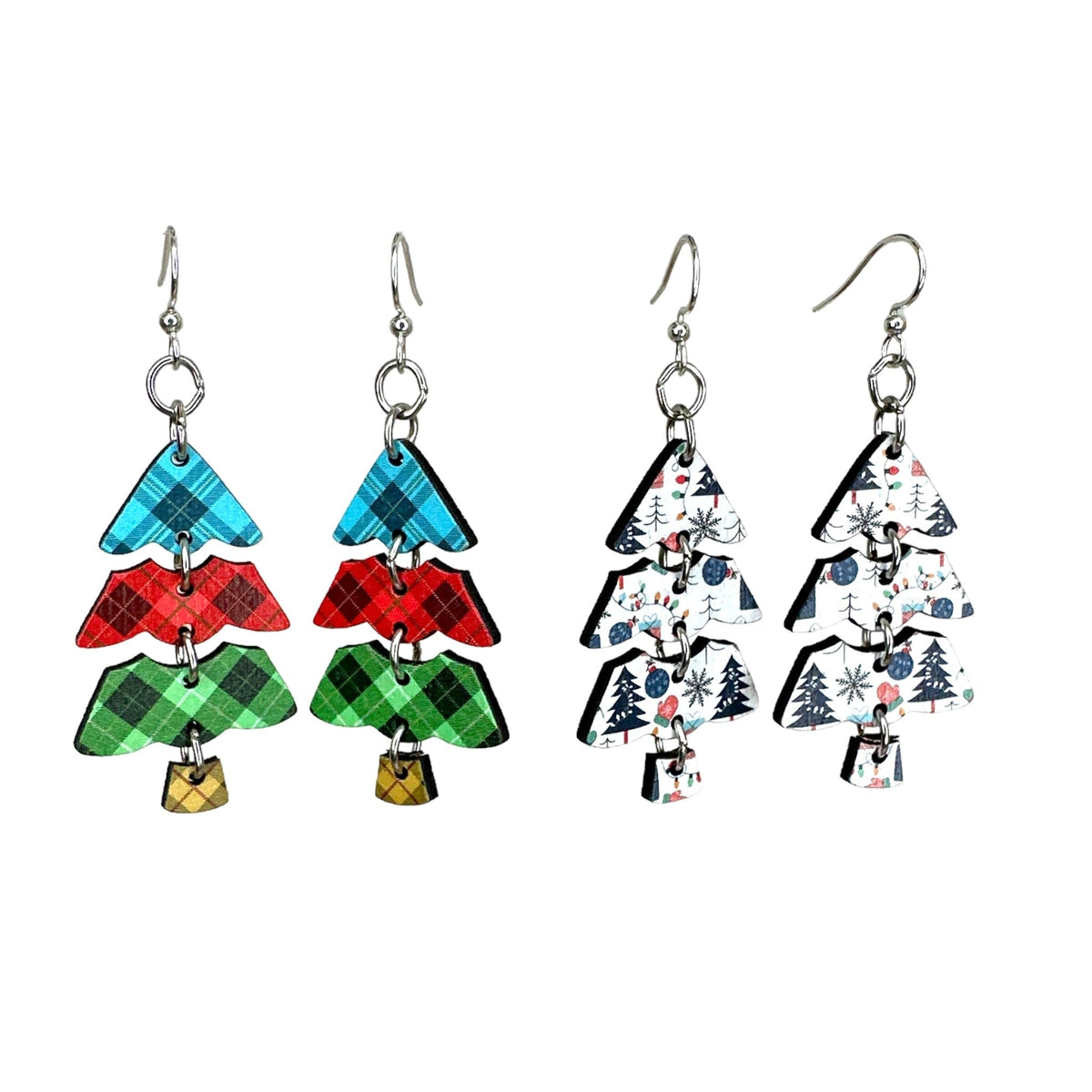 Plaid Christmas Tree Earrings - Calendar ClosetPlaid Christmas Tree EarringsCalendar Closet