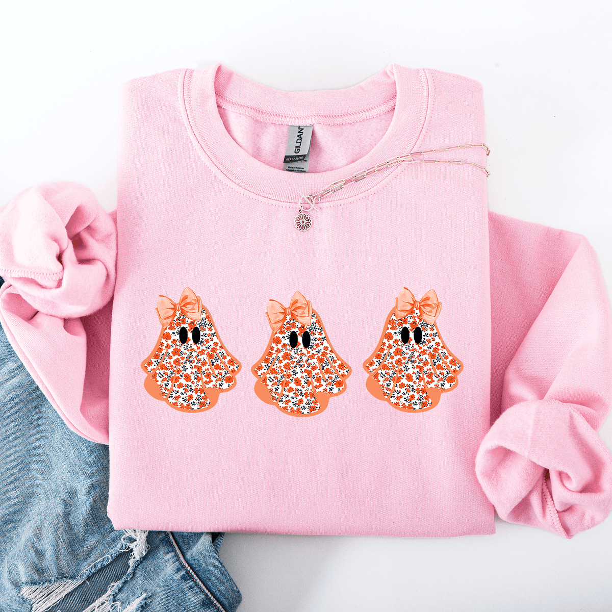 Halloween Ghosts Coquette Sweatshirt - Calendar ClosetHalloween Ghosts Coquette SweatshirtCalendar Closet