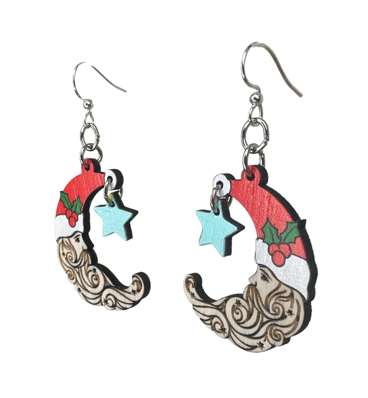 Santa Moon Earrings - Calendar ClosetSanta Moon EarringsCalendar Closet