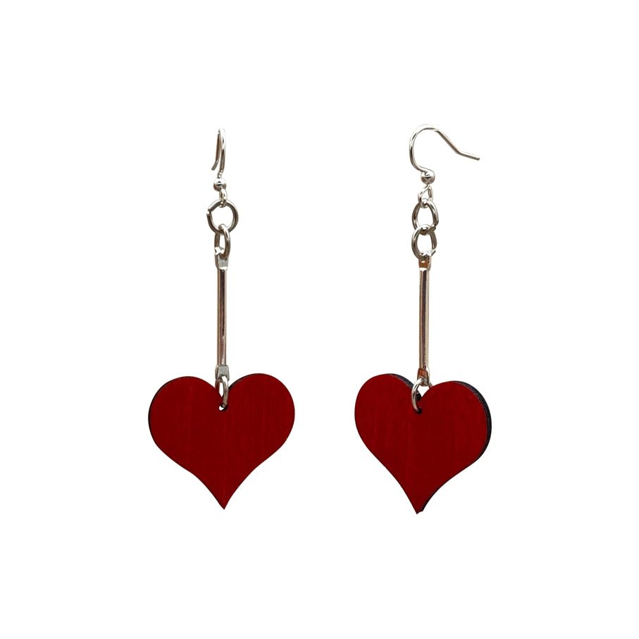 Simple Dangle Heart Earrings - Calendar ClosetSimple Dangle Heart EarringsCalendar Closet