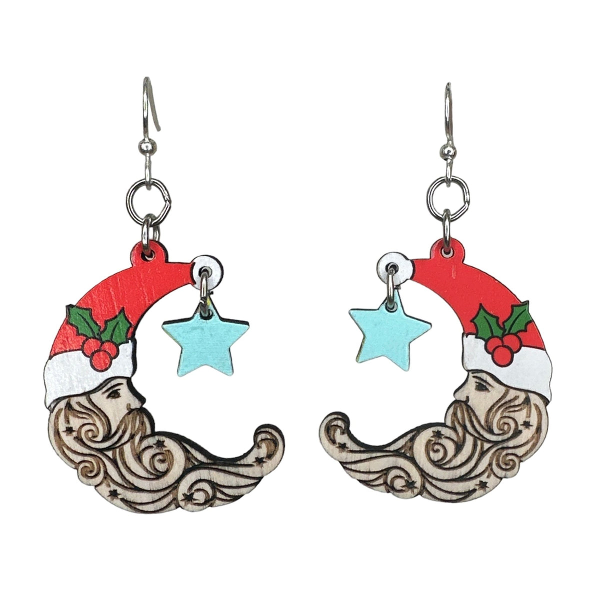 Santa Moon Earrings - Calendar ClosetSanta Moon EarringsCalendar Closet