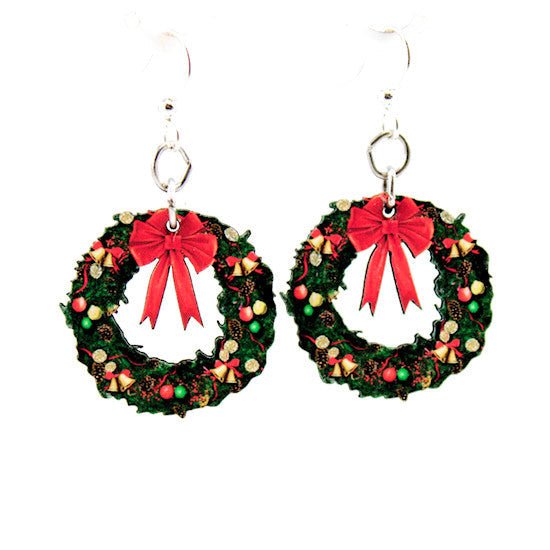 Small Christmas Wreath Earrings - Calendar ClosetSmall Christmas Wreath EarringsCalendar Closet