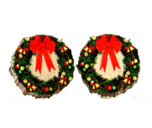 Christmas Wreath Stud Earrings - Calendar ClosetChristmas Wreath Stud EarringsCalendar Closet