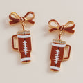 Football Tumbler Bow Earrings - Calendar ClosetFootball Tumbler Bow EarringsCalendar Closet