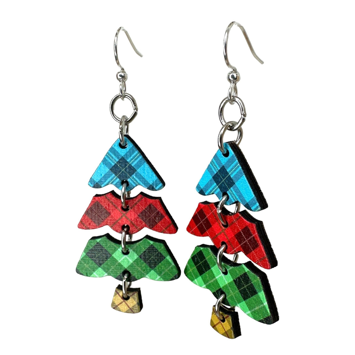 Plaid Christmas Tree Earrings - Calendar ClosetPlaid Christmas Tree EarringsCalendar Closet