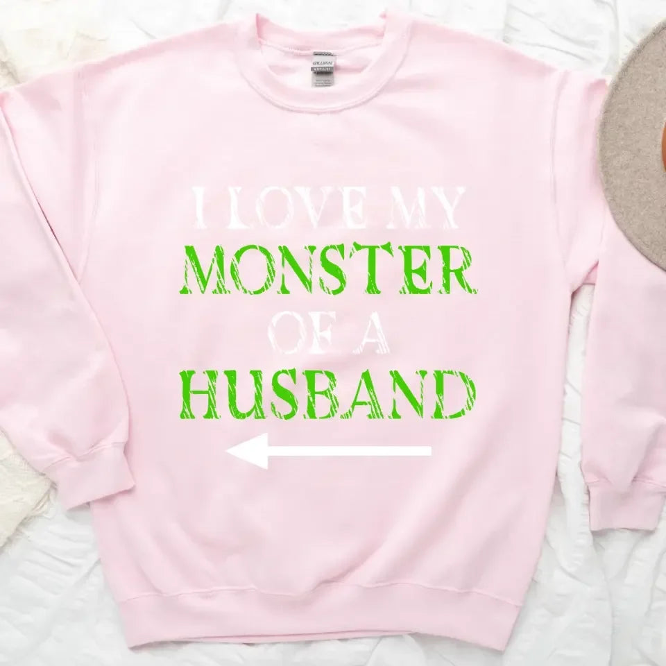 Sweat-shirt d'Halloween Sorcière de Femme et Monstre de Mari