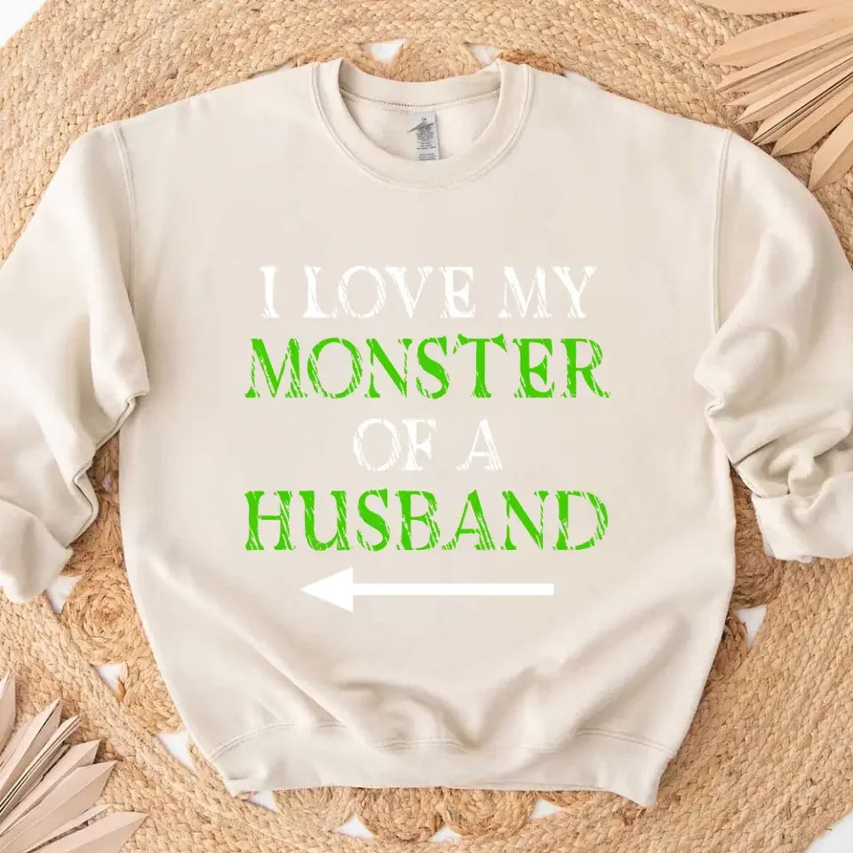 Witch of a Wife & Monster of a Husband Halloween Sweatshirt